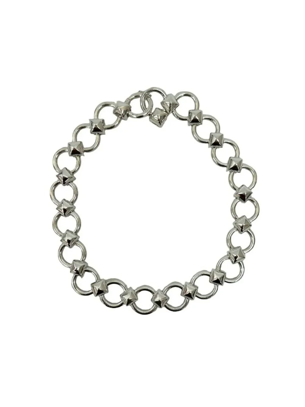 Hermes Lancelot 925 Sterling Silver Chain Necklace Choker